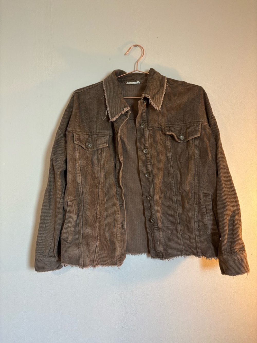LA MIEL Men's Brown Corduroy Shirt Jacket
